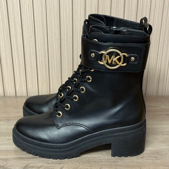 MICHAEL Michael Kors Rory Leather Combat Boot Women’s Size 8.5 - Picture 1 of 12